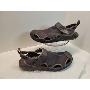 Crocs Swiftwater Men's Boat Shoes Size 14 Brown Mesh Deck Water Fishing